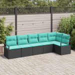 Sofos komplektas 6 pcs Juoda poliratanas