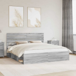 Lovos rėmas Pilkas Sonoma 200 x 200 cm Kietos pu&scaron;ies mediena