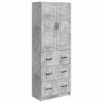 Spintelė 2 pcs Betono pilka 66 x 34,5 x 87 cm Apdirbta mediena