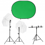 Fotostudijos rinkinys su ap&scaron;vietimo rinkiniu ir fonu