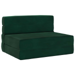 Sulankstomas Sofas-Lova Tamsiai žalia 190 x 100 x 15 cm Aksomas