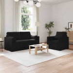 Sofa 2 pcs Juoda 158 x 78 x 80 cm audinys
