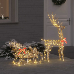 Elnių tempimo roges su 200 LED &Scaron;ilta balta 70 x 26 x 129 cm PET
