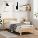 Lovos rėmas su LED Sonoma ąžuolas 80 x 200 cm Apdirbta mediena