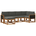 Lauko sofos komplektas 6 pcs Natūralus ir antracitas