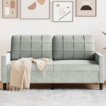 Dvivietė sofa, &scaron;viesiai pilkos spalvos, 140cm, aksomas
