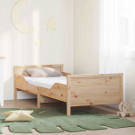 Lovos rėmas su čiužiniu Ruda 80 x 200 cm Kietos pu&scaron;ies mediena