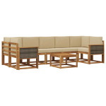 Lauko sofos komplektas su pagalve 6 pcs Natūrali