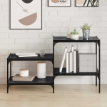 Knygų lentyna 4 pcs Juodas 60 x 40 x 1,5 cm Apdirbta mediena