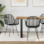 Valgomasis krėslas 2 pcs Juoda 44 x 44 x 74 cm