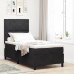 LED Čiužinio Lova su čiužiniu Juoda 90 x 190 cm audinys
