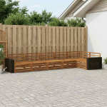 Lauko sofos komplektas 6 pcs Natūrali 402 x 172,5 x 73 cm