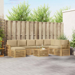 Lauko sofos komplektas 7 pcs Balta ir Bežė 59 x 59 x 37 cm