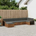Lauko sofos komplektas su pagalve 7 pcs Natūralus ir antracitas