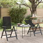 Sulankstomos sodo kėdės 2 pcs Juoda 58 x 71 x 112 cm