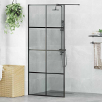 Įėjimo du&scaron;o siena Juoda 90 x 195 cm grūdintas stiklas