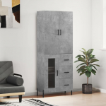 Komoda, betono pilkos spalvos, 69,5x34x180cm, apdirbta mediena