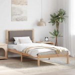 Lovos rėmas Taupe 90 x 190 cm Kietos pu&scaron;ies mediena
