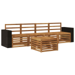 Lauko sofos komplektas 5 pcs Natūrali Kietos akacijos mediena