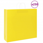 Popieriniai mai&scaron;eliai 250vnt. su rankenomis geltonos 54x15x49cm