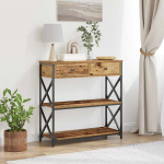 Konsolės stalas su stalčių Sena mediena 75 x 28 x 75 cm