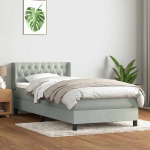 Box Spring Lova su čiužiniu &Scaron;viesiai pilka 90x210 cm Velvet