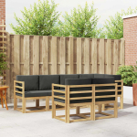 Lauko sofos komplektas 7 pcs Balta ir antracito Poliesteris