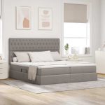 Lova su LED juostelių žibintais Taupe 200 x 200 cm audinys