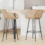 Baro Kėdė 2 pcs Natūrali 55 x 52 x 105 cm Ratanas ir Geležis