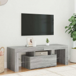 Televizoriaus spintelė su LED, pilka ąžuolo, 120x35x40cm