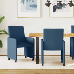Valgomojo Kėdės su Ratukais 2 pcs Mėlyna 57 x 66 x 94 cm