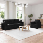 Sofos komplektas 2 pcs Juoda 198 x 78 x 80 cm Aksomas
