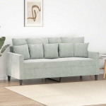 Dvivietė sofa, &scaron;viesiai pilkos spalvos, 140cm, aksomas