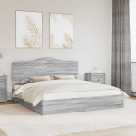 Saugos lova Pilkas Sonoma 200 x 200 cm Apdirbta mediena