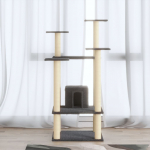 Draskyklė katėms su stovais i&scaron; sizalio, tamsiai pilka, 110cm