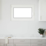 Požeminio lango RISOR Baltas 90 x 50 cm PVC ir stiklas