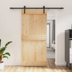 Slankios durys Natūrali ir juoda 95 x 210 cm