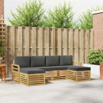 Lauko sofos komplektas 6 pcs Balta ir antracito