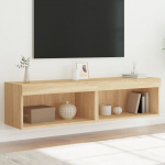 TV spintelės su LED lemputėmis, 2vnt., ąžuolo, 60x30x30cm