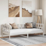 Lova, baltos spalvos, 90x190cm, pu&scaron;ies medienos masyvas