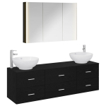 Vonios baldų rinkinys 4 pcs Juodojo ąžuolo