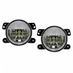 Full LED Fog Lights 4 Inch suitable for Jeep Wrangler JK TJ JL (1996-2018)
