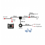 Papildomų žibintų laidų komplektas, Deutsch DT 2-pin, 300W, AUTOLINE