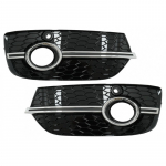 Fog Lamp Covers Side Grilles suitable for Audi Q3 8U (2011-2014) RS Design Piano Black Chrome