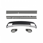 Air Diffuser with Exhaust Tips and Stickers Grey for Mercedes A-Class W176 (2012-2018) Sport Pack