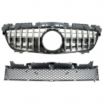 Front Grille with Lower Grille Mesh suitable for Mercedes SLK R172 (2011-2015) GT-R Panamericana Design Chrome