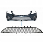 Front Bumper Central Lower Grille suitable for Mercedes S-Class W222 (2013-2017) S63 Design Piano Black