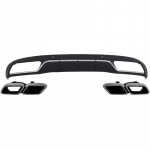 Rear Diffuser with Exhaust Tips Tailpipe Package suitable for Mercedes C-Class W205 S205 Standard (2014-2018) C63 Design