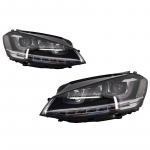 Headlights 3D LED DRL suitable for VW Golf 7 VII (2012-2017) Silver R-Line LED Flowing Dynamic Sequential Turning Lights