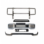 Front Bumper with Spoiler LED DRL Upper Spoiler Lip and BullBar suitable for MERCEDES G-Class W463 (1989-2017) G65 Design